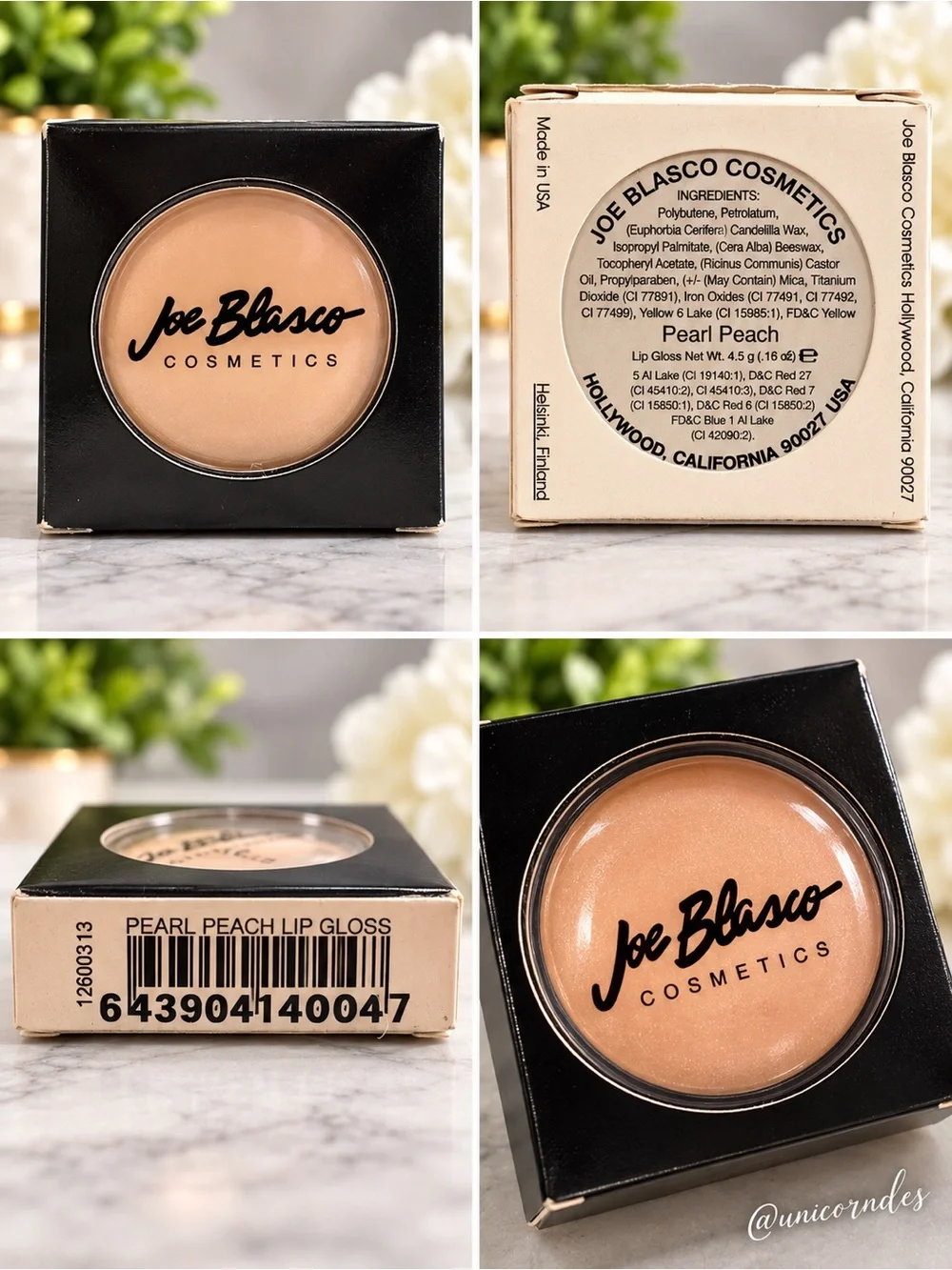 Joe Blasco Pearl Peach Lip Gloss Professional Makeup Pearly Peach 4.5g